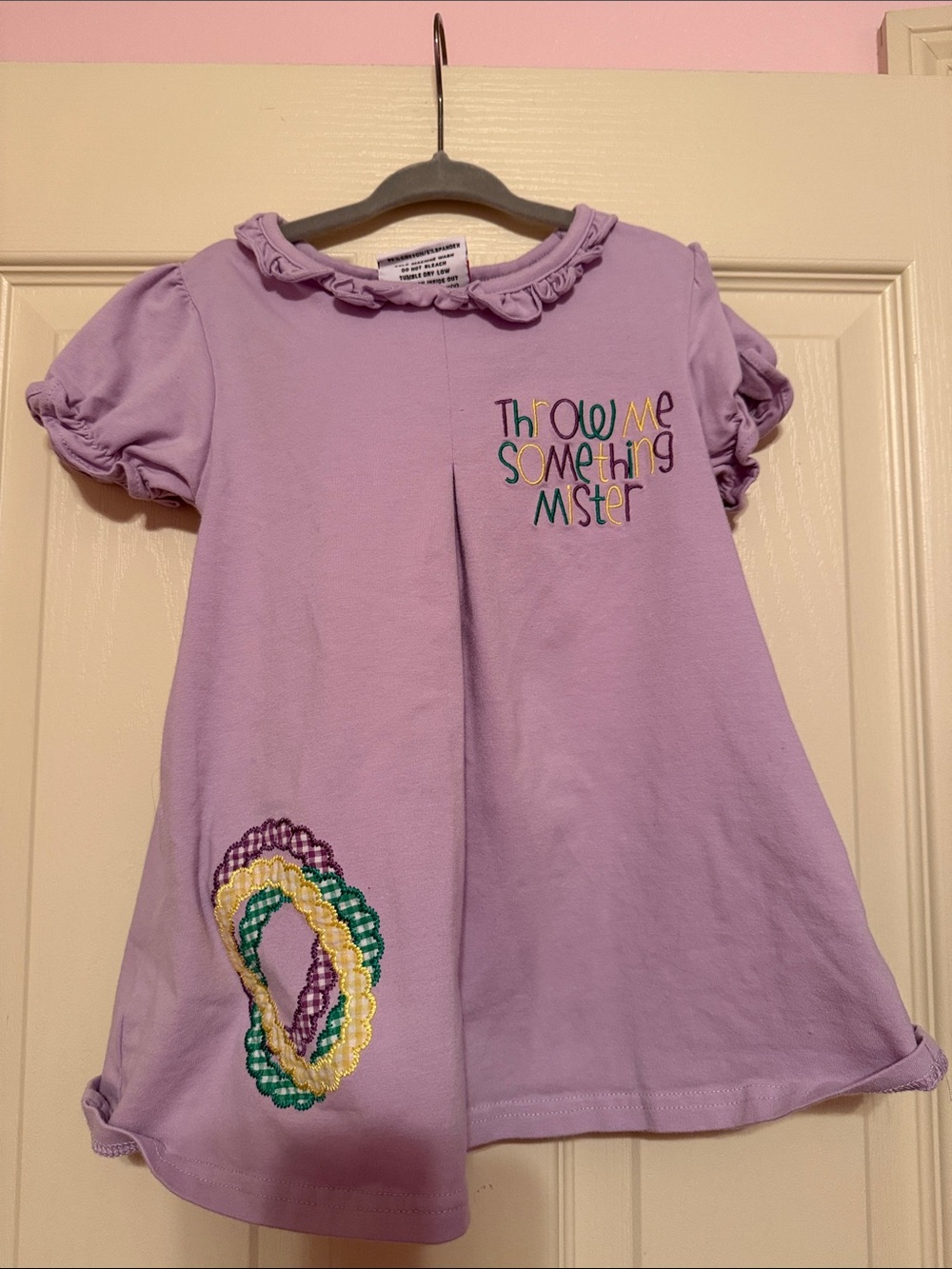 Girls' Lilac Short Sleeve Tee with Beaded Graphic